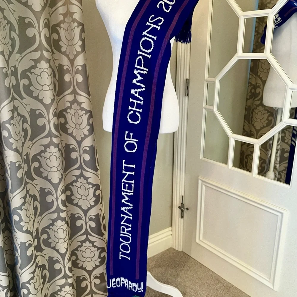 Rare Jeopardy! 2019 Tournament Of Champions Commemorative Scarf-Rare Collectable